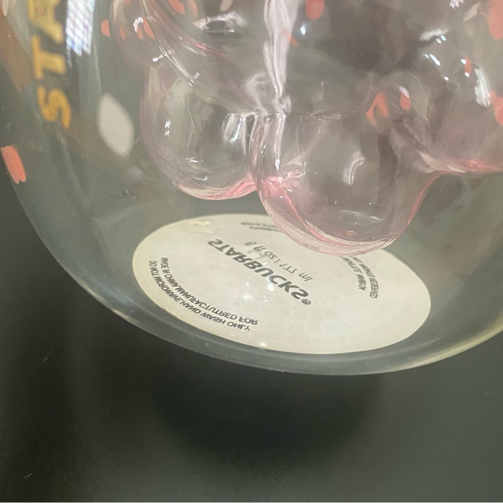 Rare STARBUCKS Glass Paw Pink Cherry Blossom Cup - Picture 13 of 16